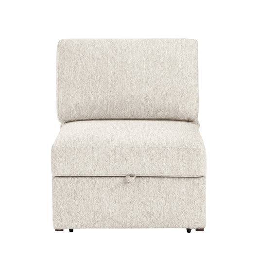 Isla Convertible Armless Chair with Pull-out Bed and Click Motion Back