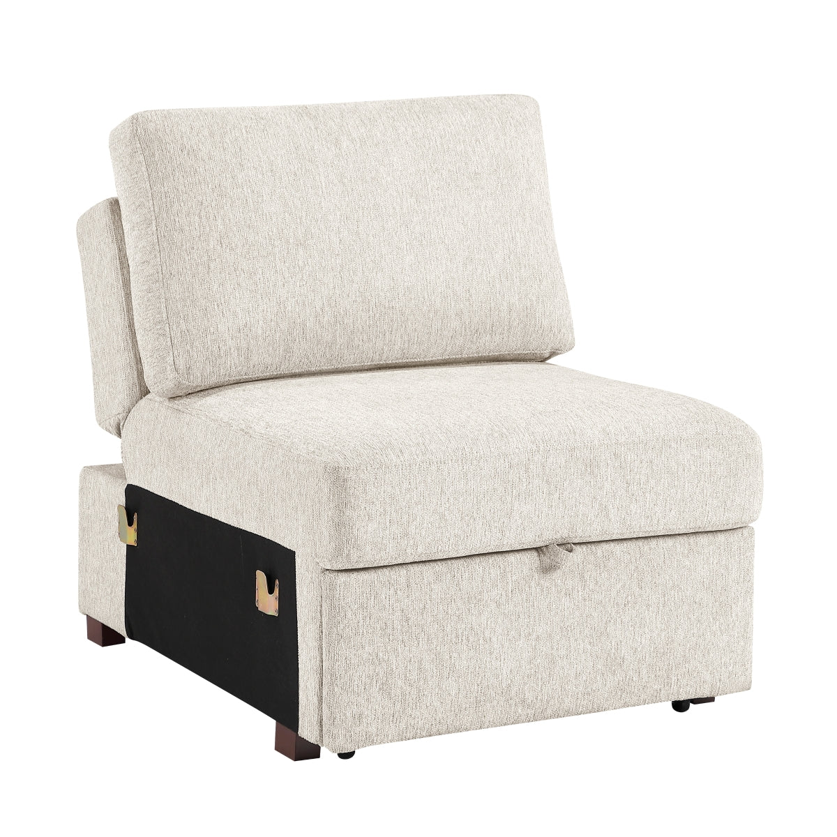 Isla Convertible Armless Chair with Pull-out Bed and Click Motion Back