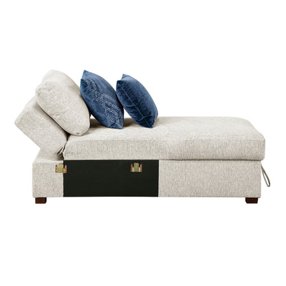 Isla Convertible Armless Storage Chaise with Click Motion Back