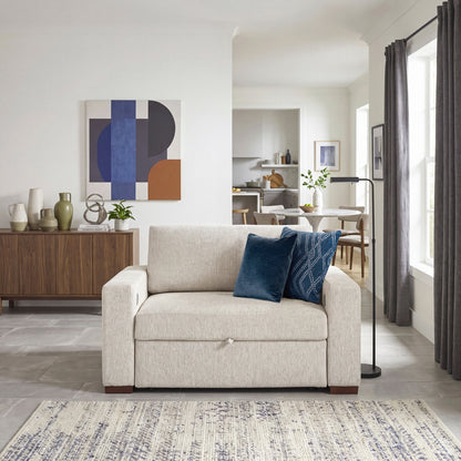 Isla Convertible Chair and Half with Pull-out Bed, Click Motion Back, Two Arms with Shelves and Charging Ports