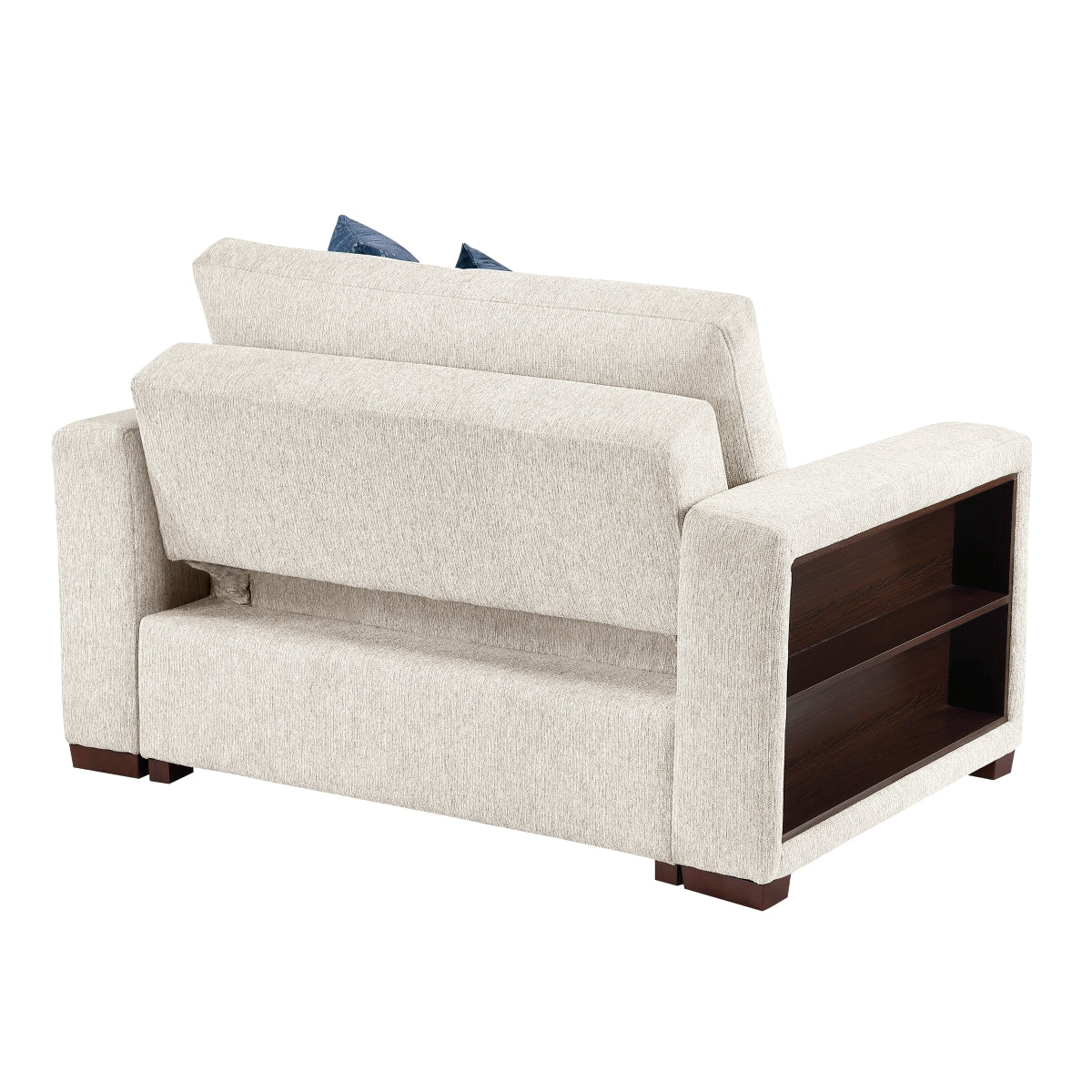 Isla Convertible Chair and Half with Pull-out Bed, Click Motion Back, Two Arms with Shelves and Charging Ports