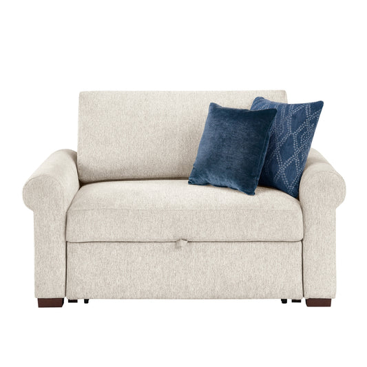 Isla Convertible Chair and Half with Pull-out Bed, Click Motion Back and Two Roll Arms