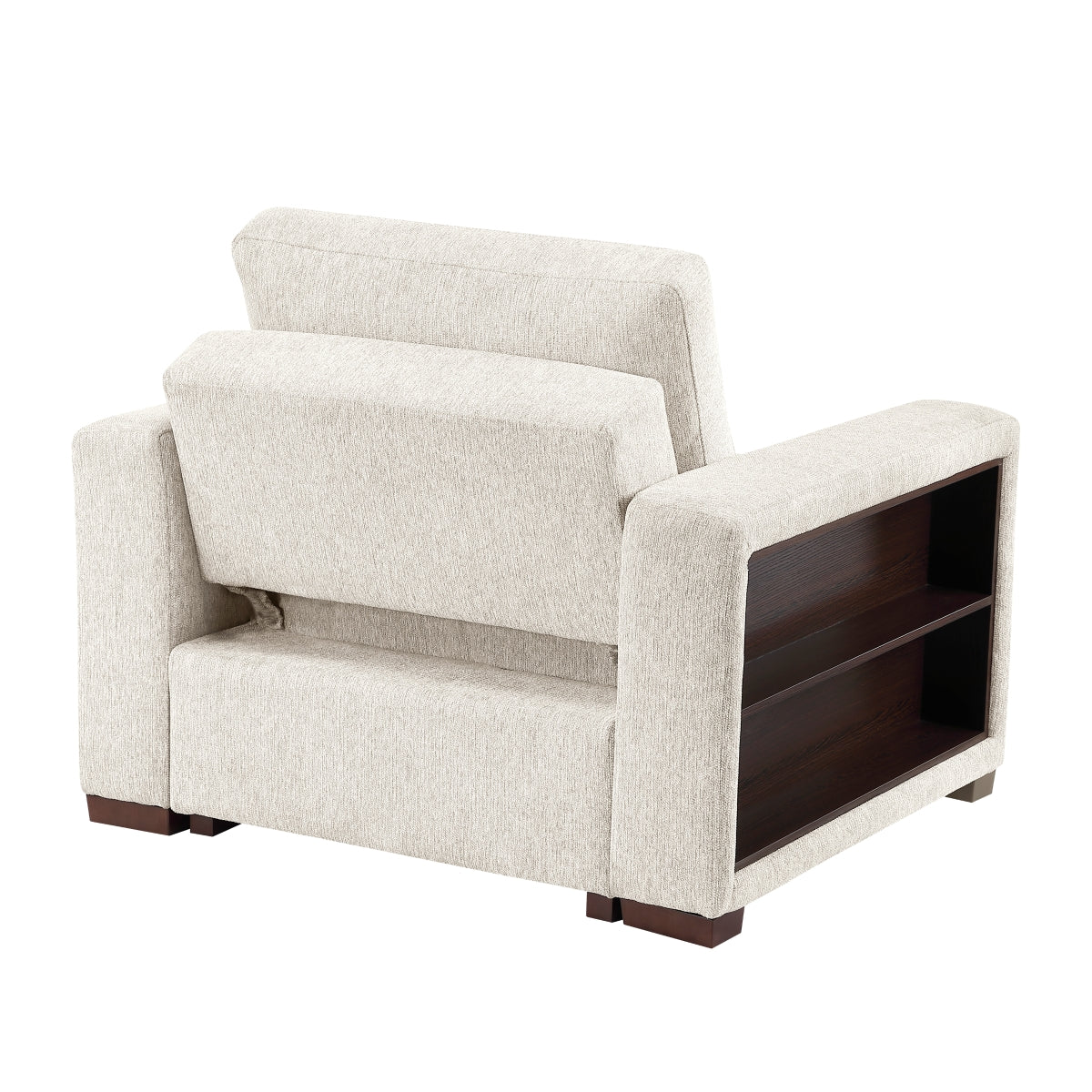 Isla Convertible Chair with Pull-out Bed, Click Motion Back, Two Arms with Shelves and Charging Ports