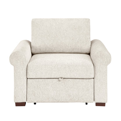 Isla Convertible Chair with Pull-out Bed, Click Motion Back and Two Roll Arms