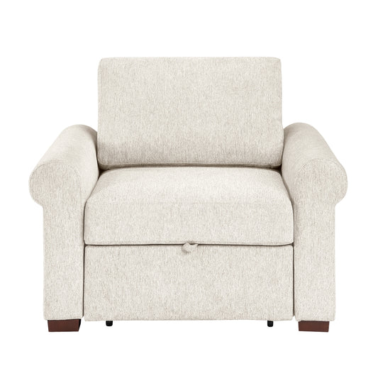Isla Convertible Chair with Pull-out Bed, Click Motion Back and Two Roll Arms