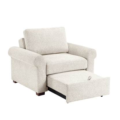 Isla Convertible Chair with Pull-out Bed, Click Motion Back and Two Roll Arms