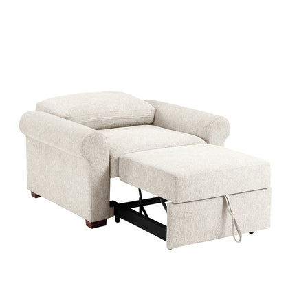 Isla Convertible Chair with Pull-out Bed, Click Motion Back and Two Roll Arms