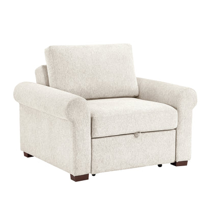 Isla Convertible Chair with Pull-out Bed, Click Motion Back and Two Roll Arms
