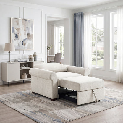 Isla Convertible Chair with Pull-out Bed, Click Motion Back and Two Roll Arms