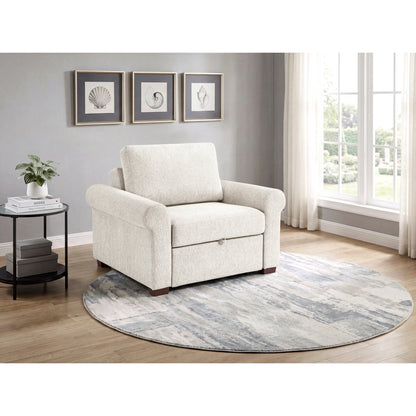 Isla Convertible Chair with Pull-out Bed, Click Motion Back and Two Roll Arms