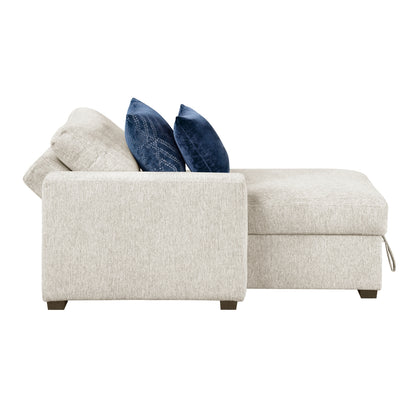 Isla Convertible Chaise Lounge with Arms and Hidden Storage, Click Motion Back