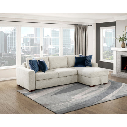 Isla 2-Piece Sectional with Reversible Chaise, Pull-out Bed and Hidden Storage, Click Motion Back