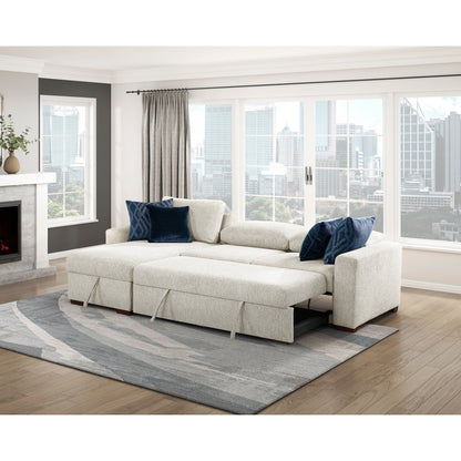 Isla 2-Piece Sectional with Reversible Chaise, Pull-out Bed and Hidden Storage, Click Motion Back