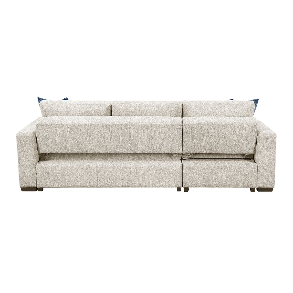 Isla 2-Piece Sectional with Reversible Chaise, Pull-out Bed and Hidden Storage, Click Motion Back