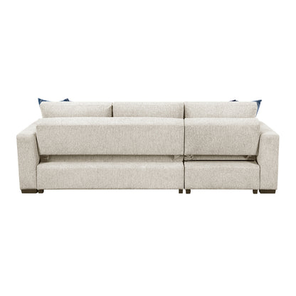 Isla 2-Piece Sectional with Reversible Chaise, Pull-out Bed and Hidden Storage, Click Motion Back