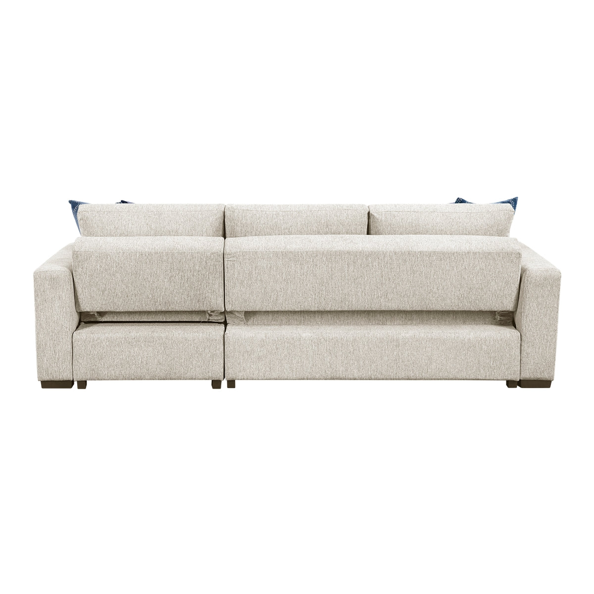Isla 2-Piece Sectional with Reversible Chaise, Pull-out Bed and Hidden Storage, Click Motion Back