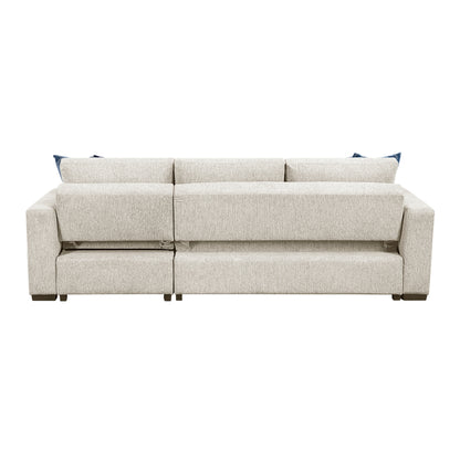 Isla 2-Piece Sectional with Reversible Chaise, Pull-out Bed and Hidden Storage, Click Motion Back