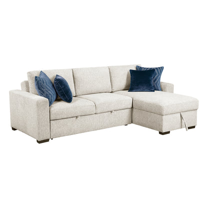 Isla 2-Piece Sectional with Reversible Chaise, Pull-out Bed and Hidden Storage, Click Motion Back
