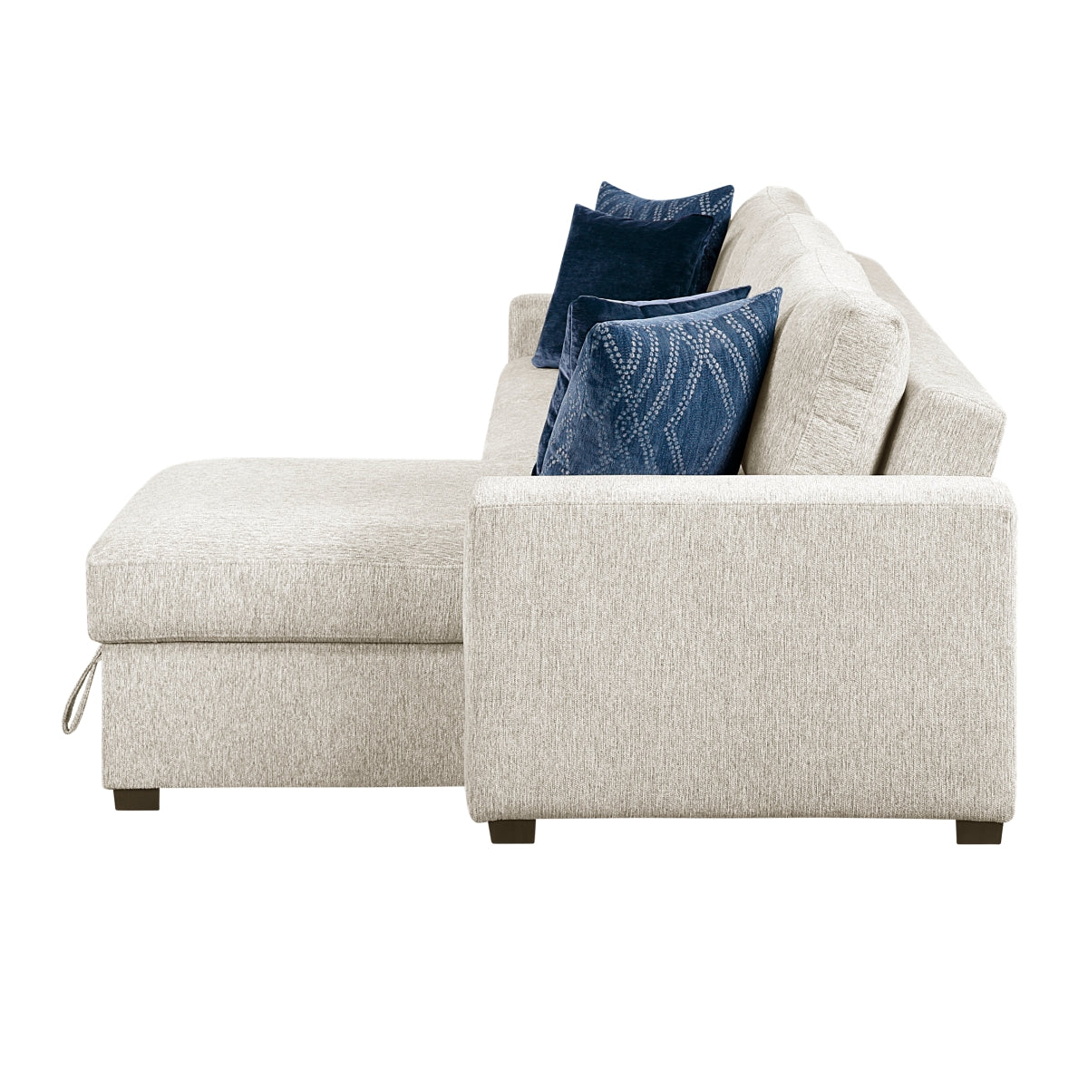 Isla 2-Piece Sectional with Reversible Chaise, Pull-out Bed and Hidden Storage, Click Motion Back