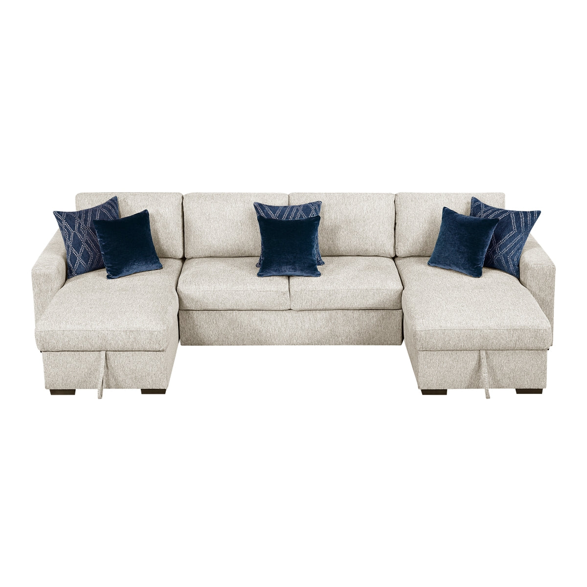 Isla 3-Piece Sectional with Convertible and Reversible Chaise, Hidden Storage, Click Motion Back