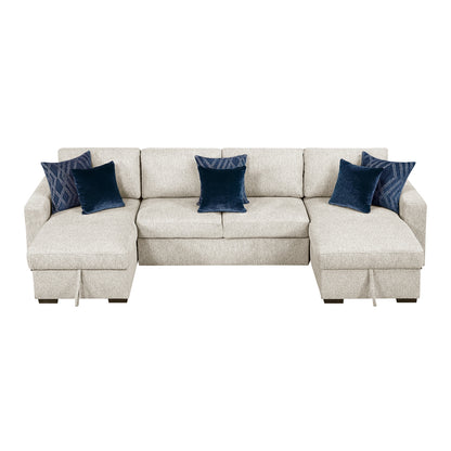Isla 3-Piece Sectional with Convertible and Reversible Chaise, Hidden Storage, Click Motion Back