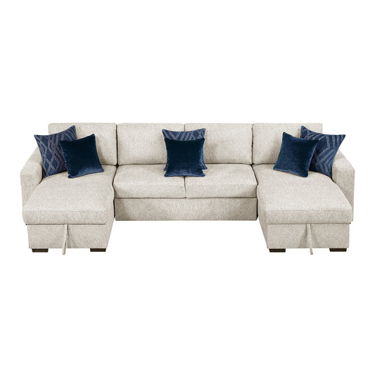Isla 3-Piece Sectional with Convertible and Reversible Chaise, Hidden Storage, Click Motion Back