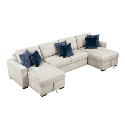 Isla 3-Piece Sectional with Convertible and Reversible Chaise, Hidden Storage, Click Motion Back