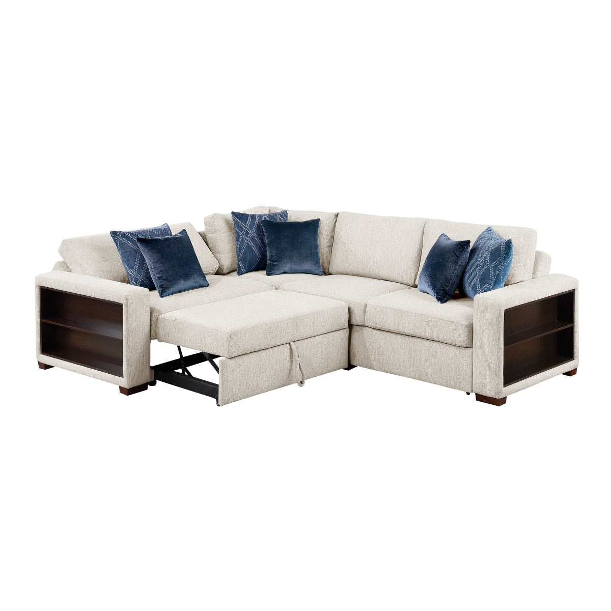 Isla 3-Piece Sectional with Pull-out Bed and Click Motion Back