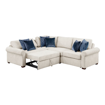 Isla 3-Piece Sectional with Pull-out Bed and Click Motion Back