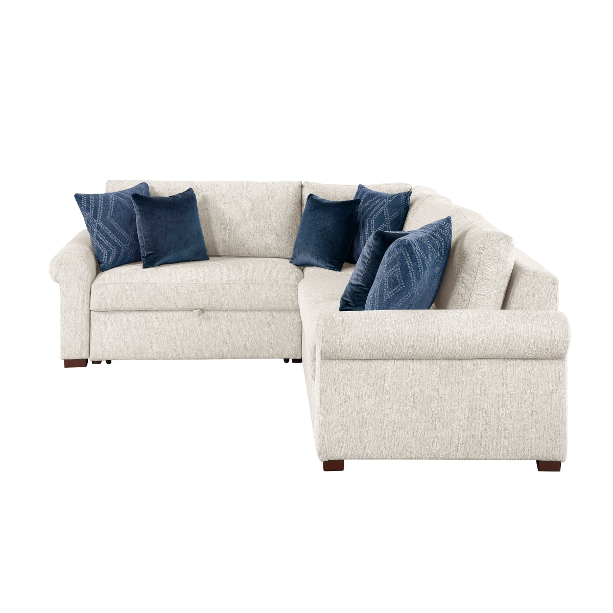 Isla 3-Piece Sectional with Pull-out Bed and Click Motion Back