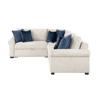 Isla 3-Piece Sectional with Pull-out Bed and Click Motion Back