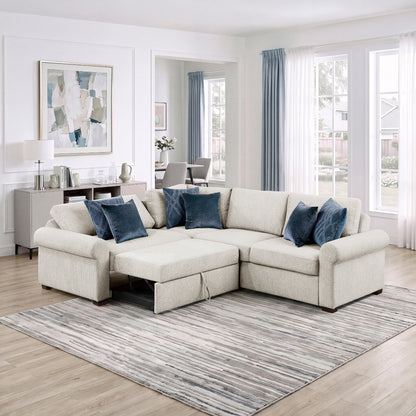 Isla 3-Piece Sectional with Pull-out Bed and Click Motion Back