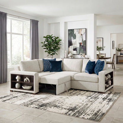 Isla 3-Piece Sectional with Pull-out Bed and Click Motion Back