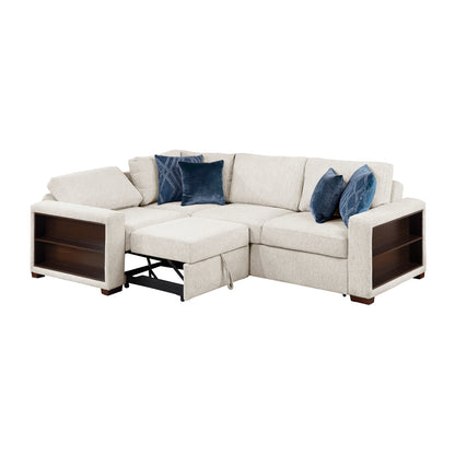 Isla 3-Piece Sectional with Pull-out Bed and Click Motion Back