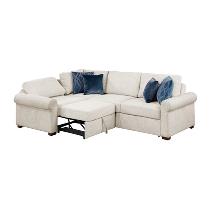 Isla 3-Piece Sectional with Pull-out Bed and Click Motion Back