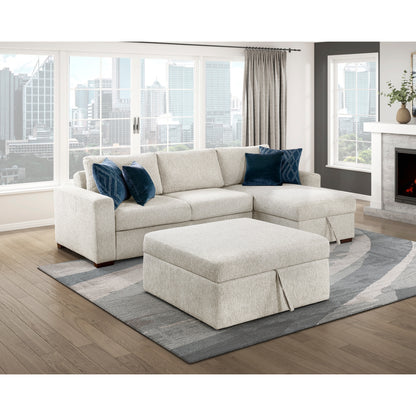 Isla 3-Piece Sectional with Convertible and Reversible Chaise, Hidden Storage, Click Motion Back and Ottoman