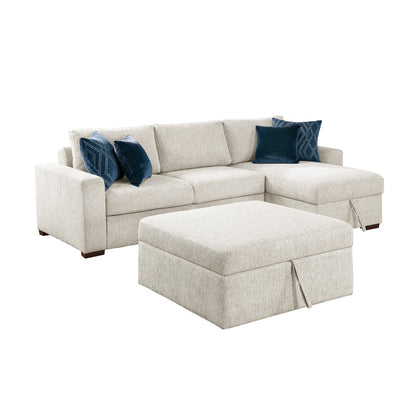 Isla 3-Piece Sectional with Convertible and Reversible Chaise, Hidden Storage, Click Motion Back and Ottoman