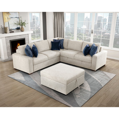 Isla 4-Piece Sectional with Pull-out Bed and Ottoman