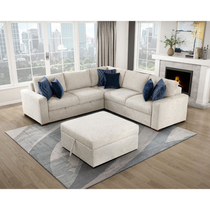 Isla 4-Piece Sectional with Pull-out Bed and Ottoman