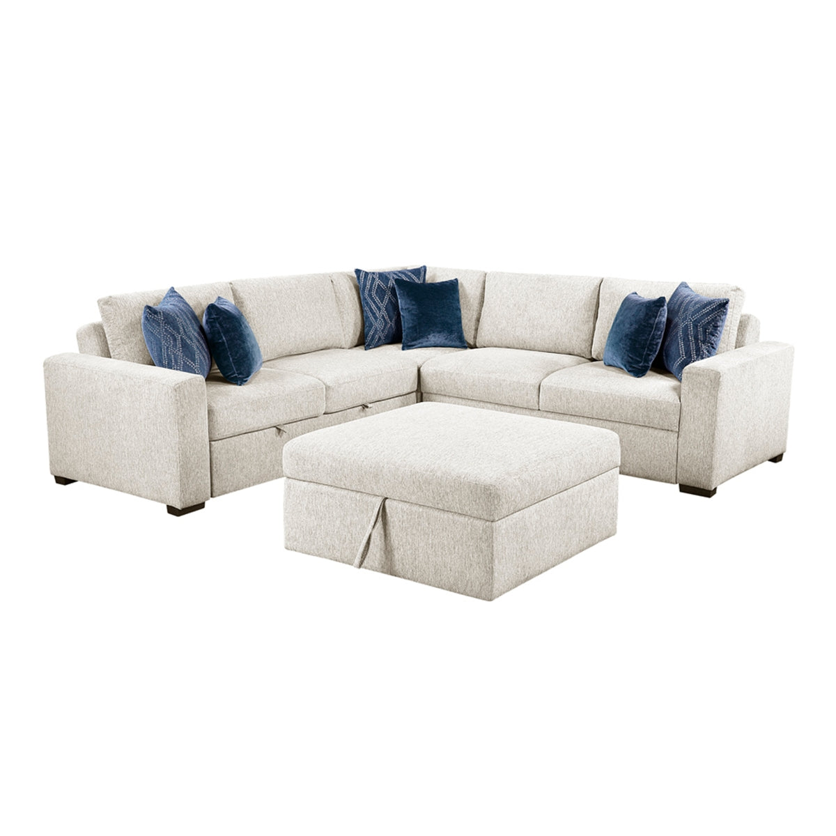 Isla 4-Piece Sectional with Pull-out Bed and Ottoman
