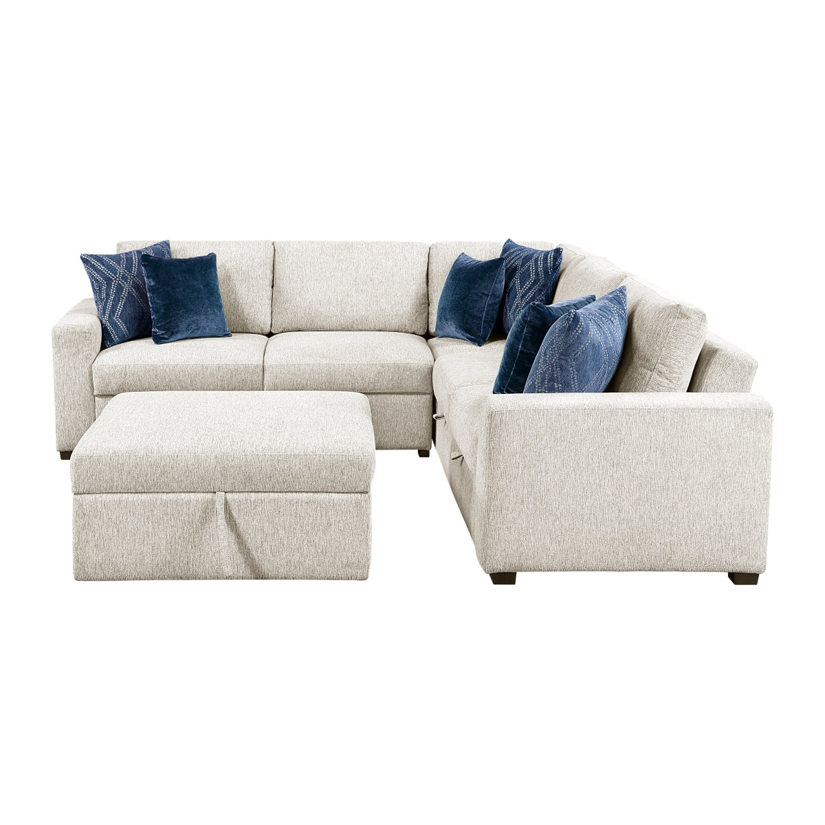 Isla 4-Piece Sectional with Pull-out Bed and Ottoman