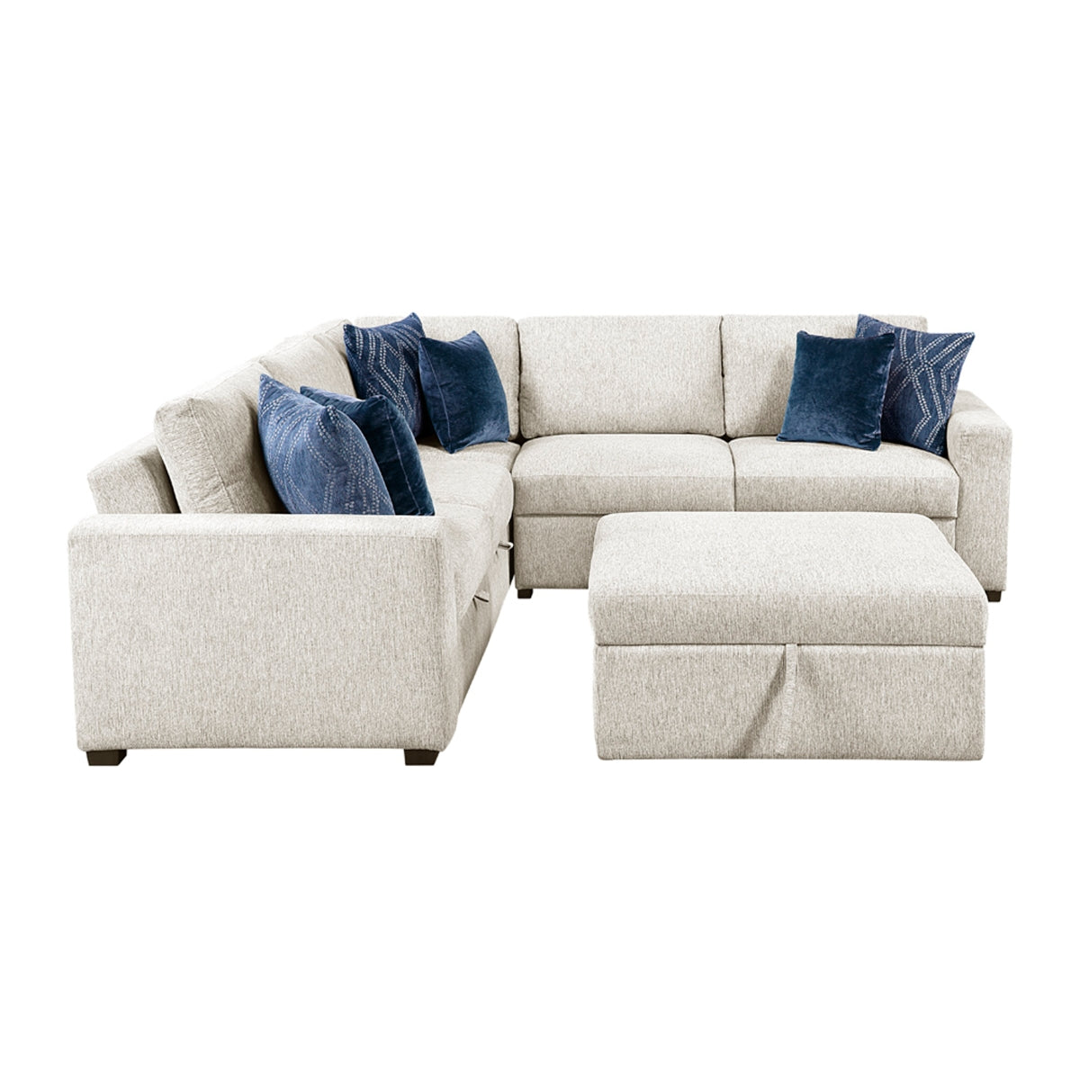 Isla 4-Piece Sectional with Pull-out Bed and Ottoman