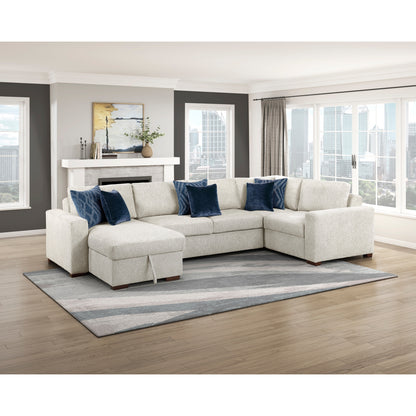 Isla 4-Piece Sectional with Convertible and Reversible Chaise, Hidden Storage, Click Motion Back