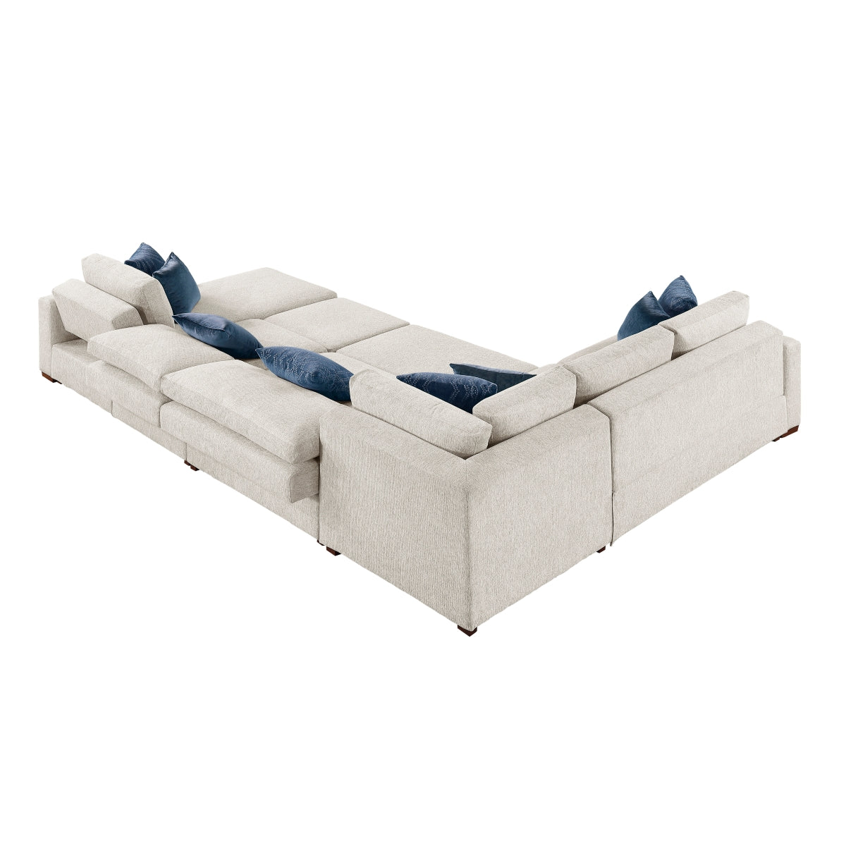 Isla 5-Piece Sectional with Reversible Chaise, Pull-out Bed, Hidden Storage and Click Motion Back