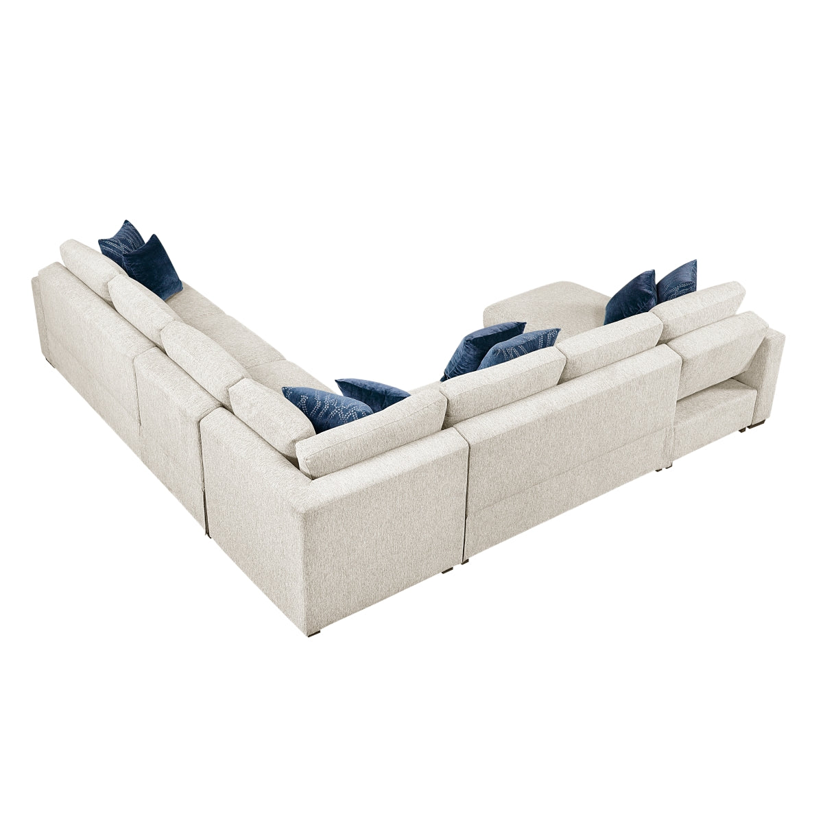 Isla 5-Piece Sectional with Convertible and Reversible Chaise, Hidden Storage, Click Motion Back