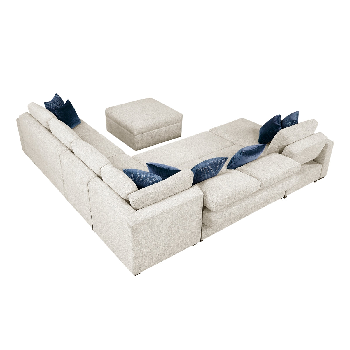 Isla 6-Piece Sectional with Reversible Chaise, Pull-out Bed, Hidden Storage and Ottoman