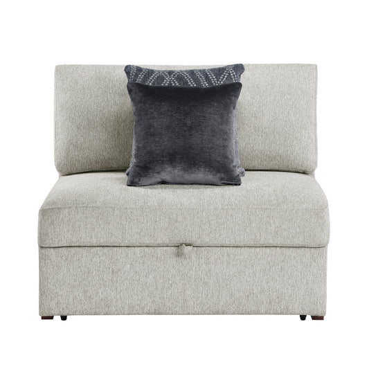 Isla Convertible Armless Chair and Half 8548GY-15ACL