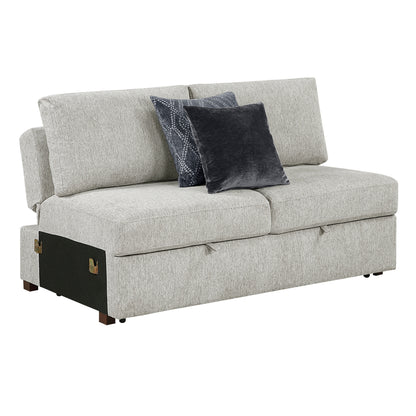 Isla Convertible Armless 2-Seater with Pull-out Bed and Click Motion Back