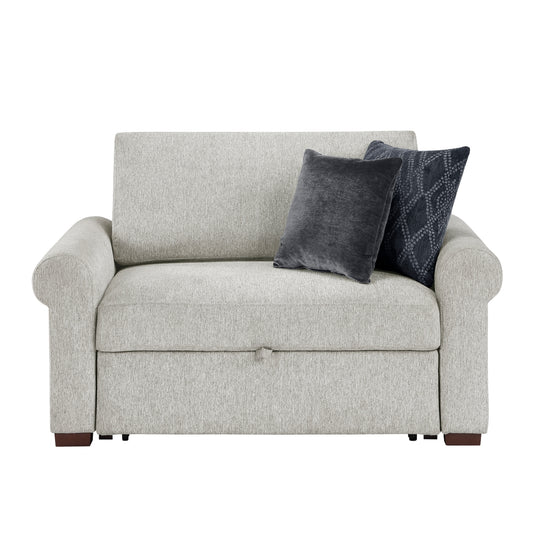 Isla Convertible Chair and Half with Pull-out Bed, Click Motion Back and Two Roll Arms