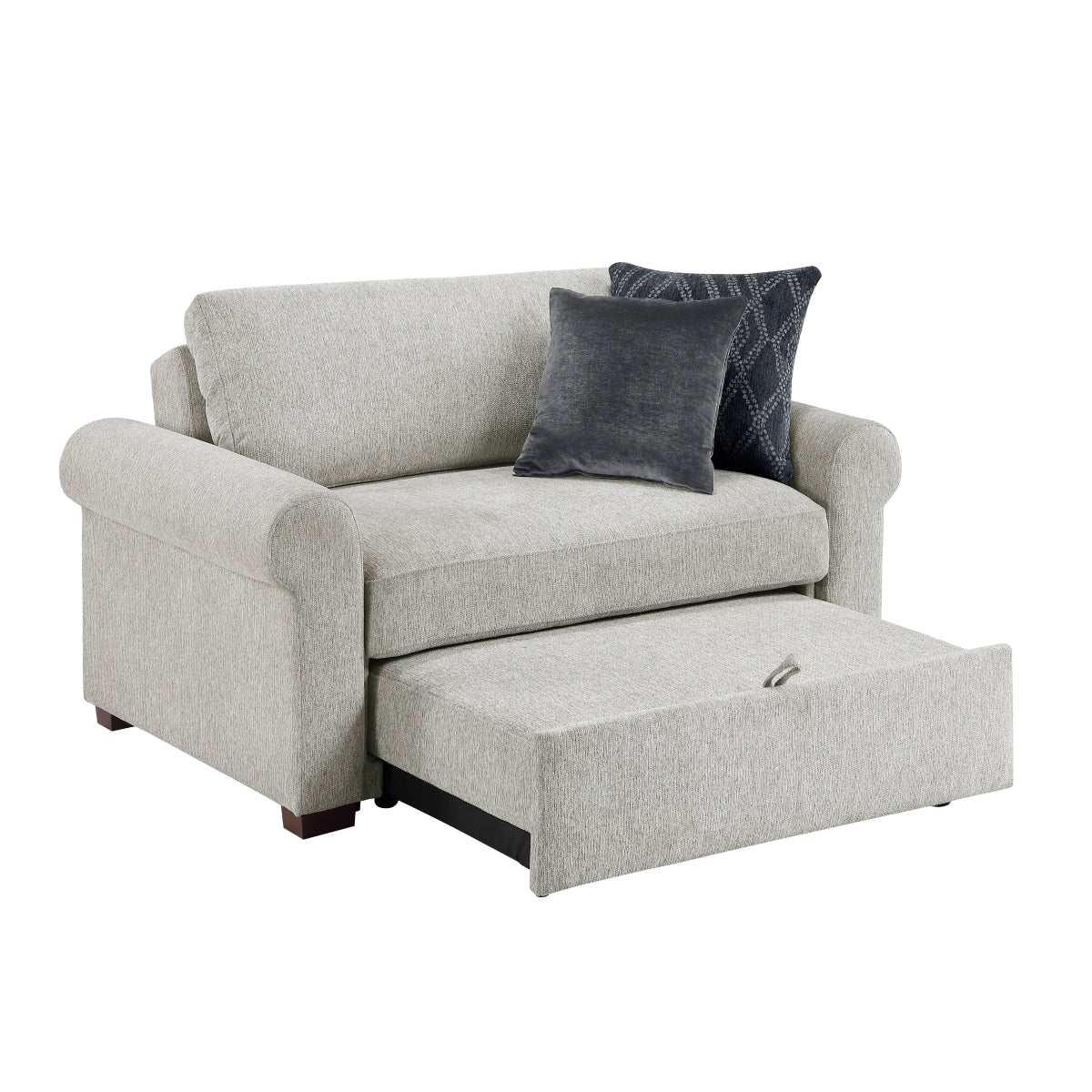 Isla Convertible Chair and Half with Pull-out Bed, Click Motion Back and Two Roll Arms